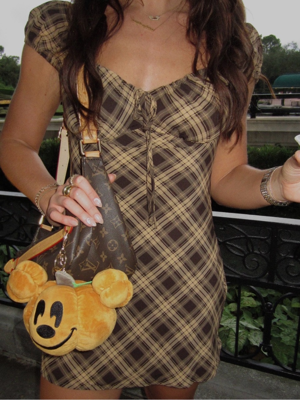 Princess Polly Brown and Tan Plaid Short Sleeve Mini Dress